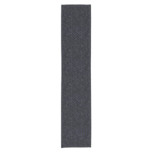 SCHWARZER MARMOR BRICK2 U. BLAUES LEDER KURZER TISCHLÄUFER