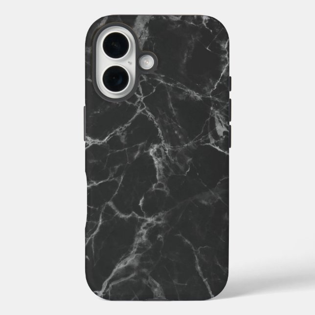 Schwarzer Marmor Case-Mate iPhone Hülle (Rückseite)