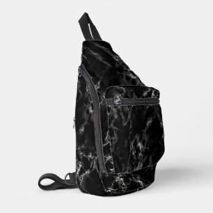 Schwarzer Marmor Crossbody Bag