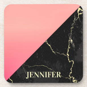 Schwarzer Marmor Getränkeuntersetzer