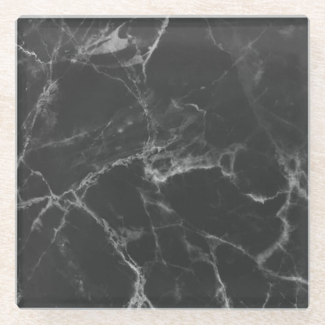Schwarzer Marmor Glasuntersetzer (Vorderseite)