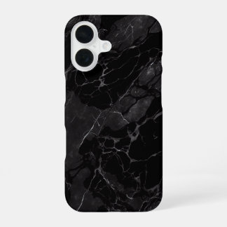 Schwarzer Marmor iPhone 16 Hülle