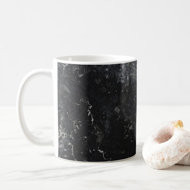 Schwarzer Marmor Kaffeetasse (Mit Donut)