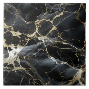 Schwarzer Marmor-Keramik Fliese