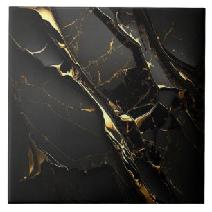 Schwarzer Marmor mit diagonalen goldenen Streifen Fliese