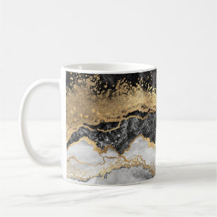 Schwarzer Marmor mit Gold Hübsch Kaffeetasse