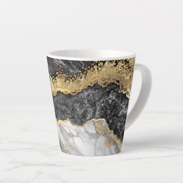 Schwarzer Marmor mit Gold Hübsch Milchtasse (Rechte Ecke)