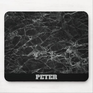 Schwarzer Marmor mit Namen Mousepad