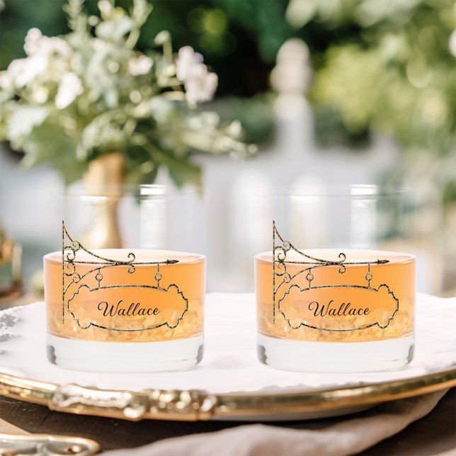 Schwarzer Marmor mit Signierung für Monogramm Whiskyglas (Von Creator hochgeladen)