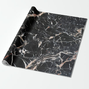 Schwarzer Marmor Naturstein abstrakter Grund Geschenkpapier