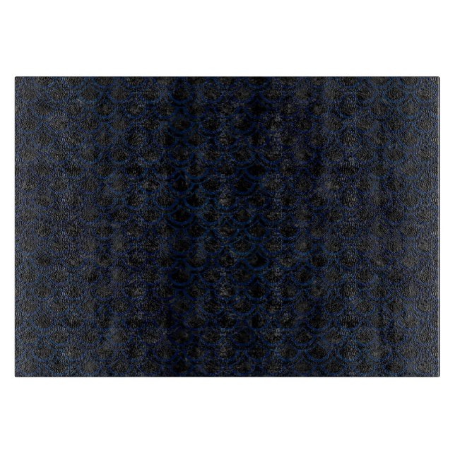 SCHWARZER MARMOR SCALES2 U. BLAUER SCHMUTZ SCHNEIDEBRETT (Vorderseite)