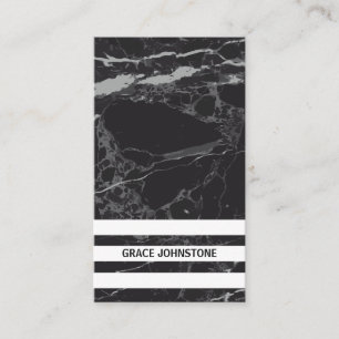 Schwarzer Marmor Streifenbügel Visitenkarte