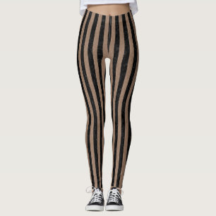 SCHWARZER MARMOR STRIPES1 U. BRAUNFARBIGER LEGGINGS