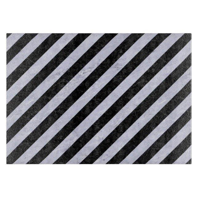 SCHWARZER MARMOR STRIPES3 U. WEISSER MARMOR SCHNEIDEBRETT (Vorderseite)
