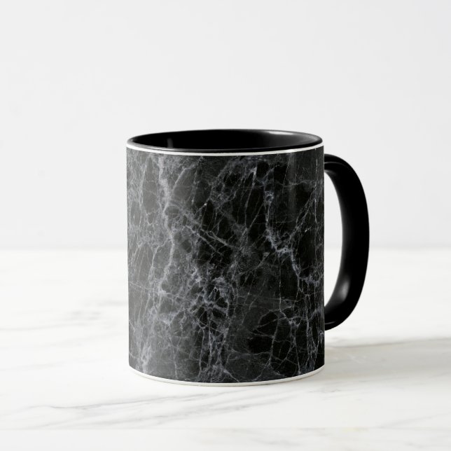 Schwarzer Marmor Tasse (VorderseiteRechts)