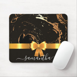 Schwarzer Marmor und Band Mousepad