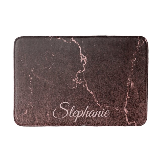 Schwarzer Marmor und Glitzer Badematte (Vorderseite)