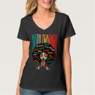 Schwarzer Mathematiklehrer Afro Liebe Melanin Afri T-Shirt
