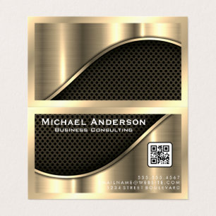 Schwarzer Mesh und metallisches Gold   QR-Code Visitenkarten