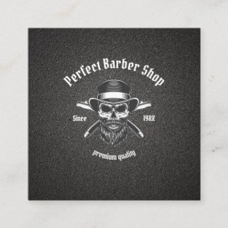 Schwarzer Metallbarsch Moderner Eleganter Barbersa Quadratische Visitenkarte
