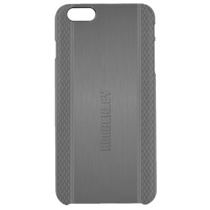 Schwarzer Metallbelag aus Aluminium Durchsichtige iPhone 6 Plus Hülle