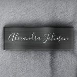 Schwarzer Metallfuß Modernes Geschäft Namenschild<br><div class="desc">Black Foil Metallic Stainless Steel Minimalistisch Business Name Tag mit weißer Schriftzeichen-Schriftart für das Monogramm. Die Foil Metal Business Name Tag kann mit Ihrem Namen angepasst werden. Bitte kontaktieren Sie den Designer,  um passende Artikel zu erhalten.</div>