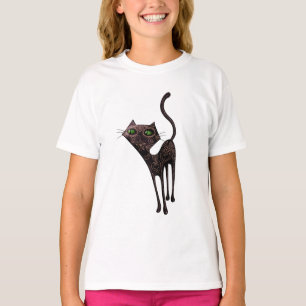 Schwarzer mexikanischer Tag der toten Katze T-Shirt
