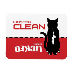 Schwarzer Miezekatze-Katzen-Spülmaschinen-Magnet - Magnet