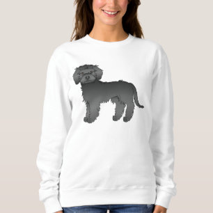 Schwarzer Miniatur Goldendoodle Süßer Cartoon-Hund Sweatshirt