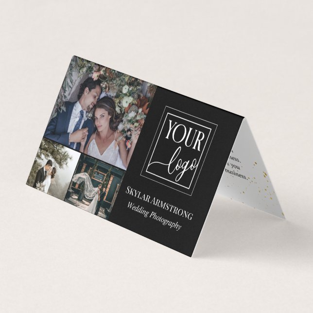 Schwarzer Minimaler Fotograf für Ihr Logo Visitenkarten (Vorderseite)