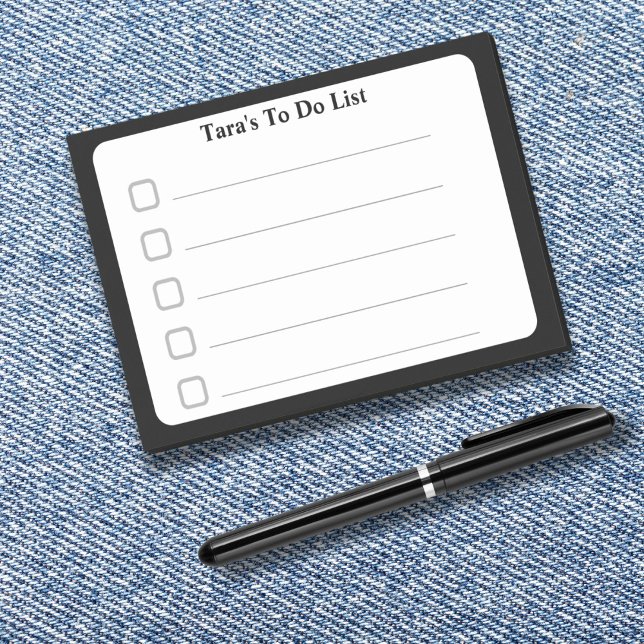 Schwarzer Minimalistischer Individuelle Name zum A Post-it Klebezettel (Von Creator hochgeladen)