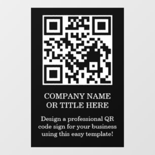 Schwarzer minimalistischer QR-Code-Fensteraufklebe Fensteraufkleber