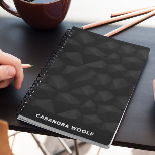 Schwarzer Mit Monogramm Name Notizblock
