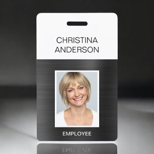 Schwarzer Mitarbeiter - Name Foto Corporate Metall Ausweis