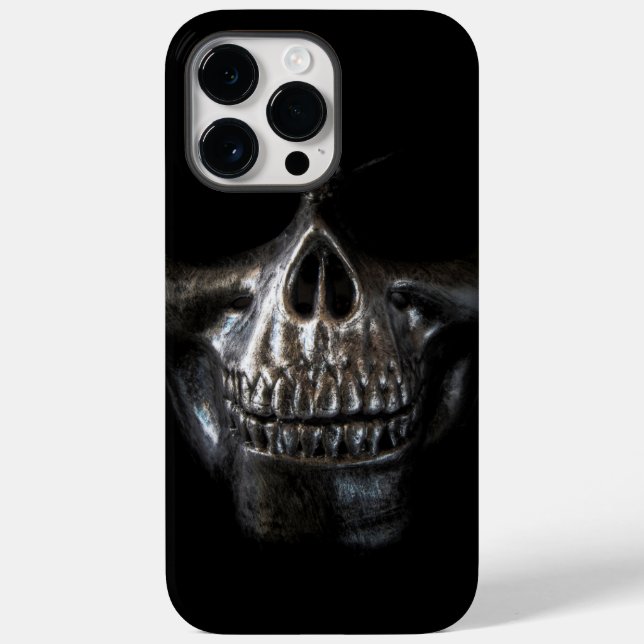 Schwarzer Modern Skull Case-Mate iPhone Hülle (Rückseite)