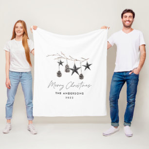 Schwarzer, moderner Skandal elegante Drehbuch Weih Fleecedecke