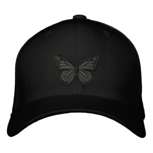 Schwarzer Monarchschmetterling Bestickte Kappe