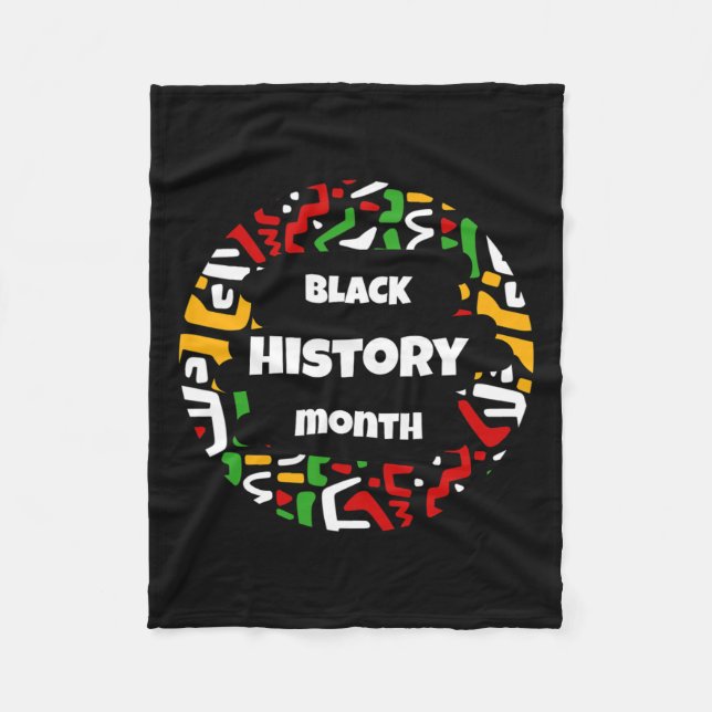 Schwarzer Monat mit afrikanischer Kartenflagge für Fleecedecke (Vorderseite)