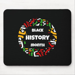 Schwarzer Monat mit afrikanischer Kartenflagge für Mousepad