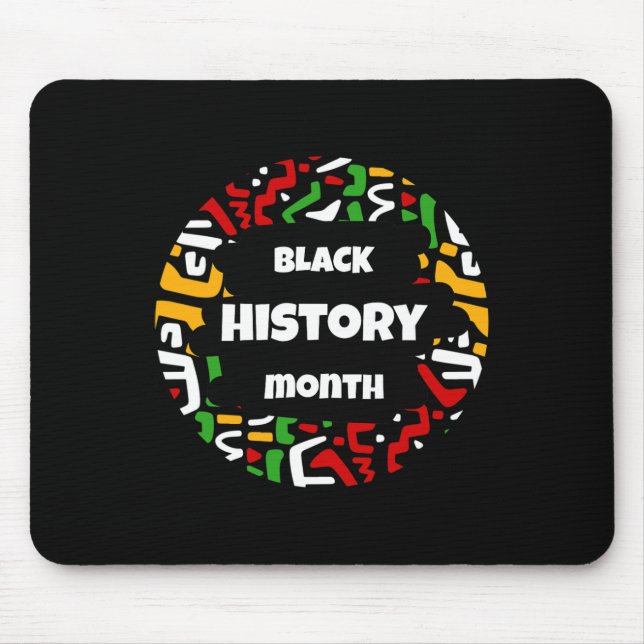 Schwarzer Monat mit afrikanischer Kartenflagge für Mousepad (Vorne)