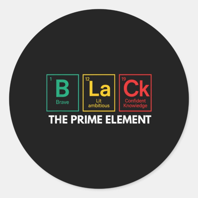 Schwarzer Monatszeitraum des Primärelements Runder Aufkleber (Vorderseite)