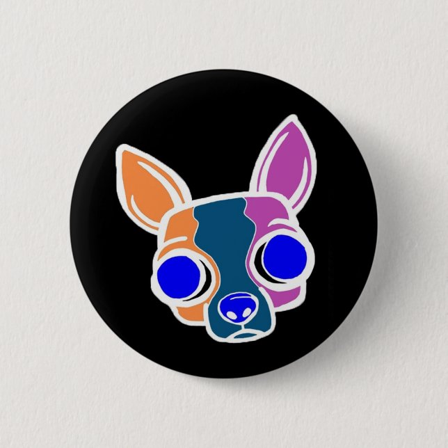Schwarzer Mönch-Welpen-Knopf Button (Vorderseite)