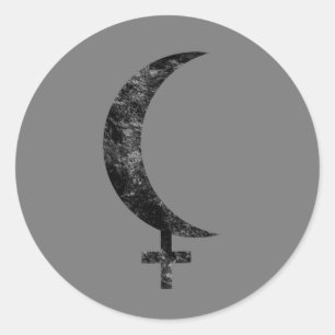 Schwarzer Mond Lilith Esoterischer Astrologie Zeic Runder Aufkleber