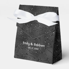 Schwarzer monochromatischer Glam glänzender Hinter Geschenkschachtel