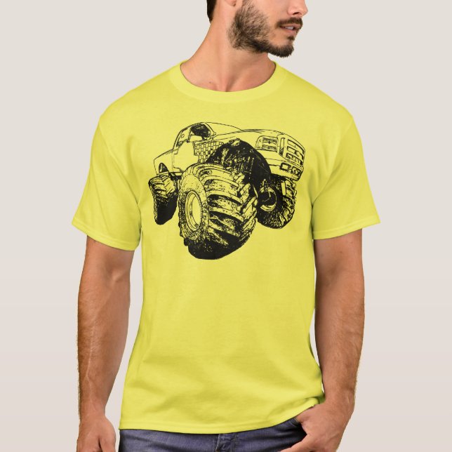 Schwarzer Monster-LKW T-Shirt (Vorderseite)
