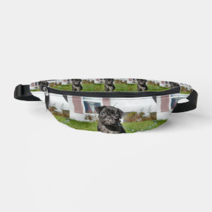 Schwarzer Mops Bauchtasche