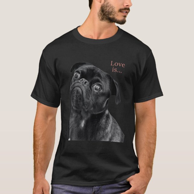 Schwarzer Mops Frauen Männer Mops Mama Vater T-Shi T-Shirt (Vorderseite)