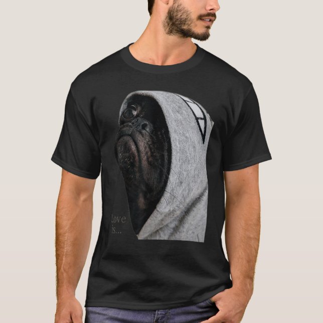 Schwarzer Mops  Frauen Männer Mops Mutter Vater Le T-Shirt (Vorderseite)