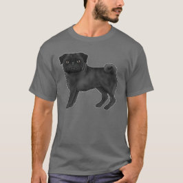Schwarzer Mops Hund Adorable Cartoon Hunde Illustr T-Shirt
