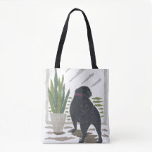 Schwarzer Mops, Hund, modern